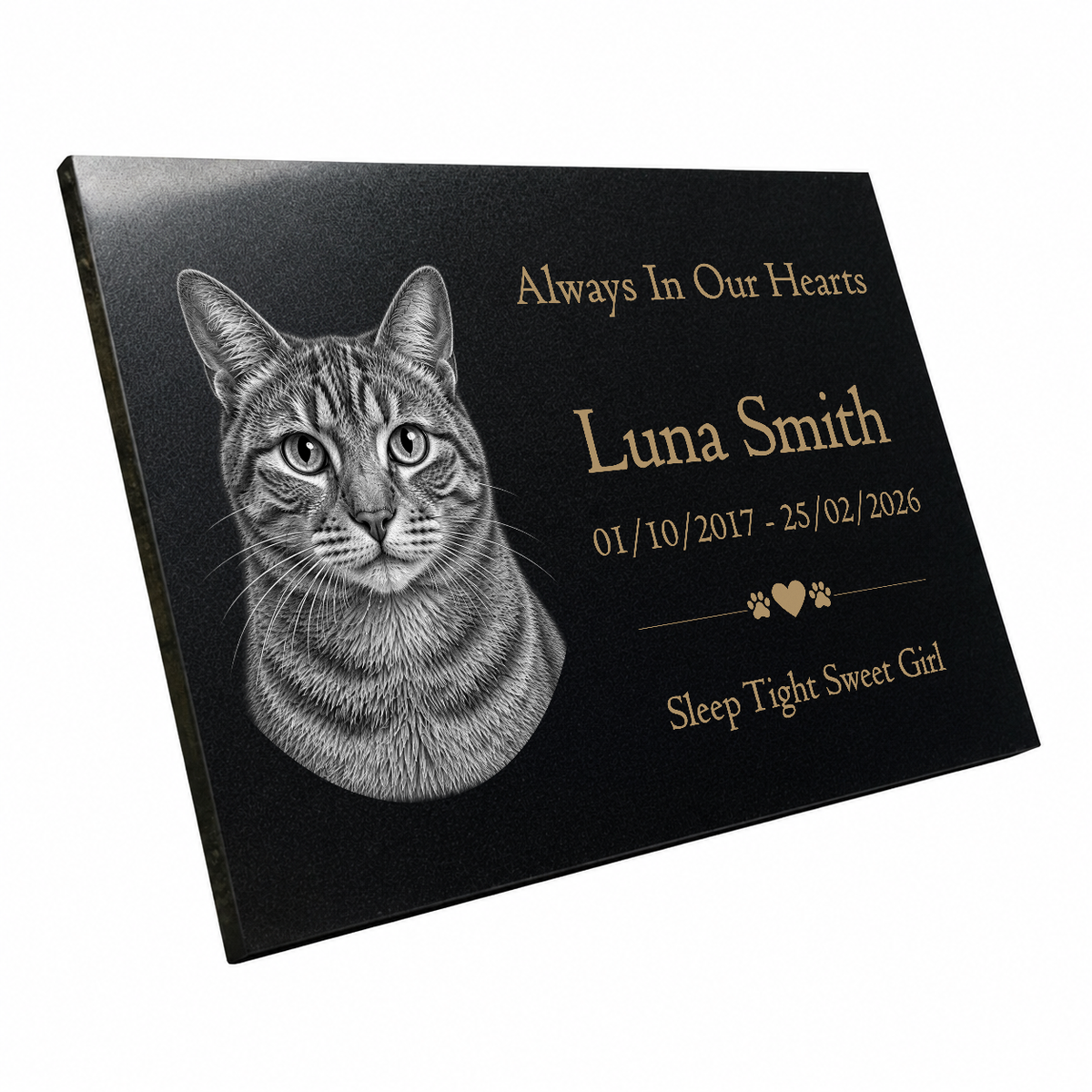 Cat Memorial Granite Photo Plaque