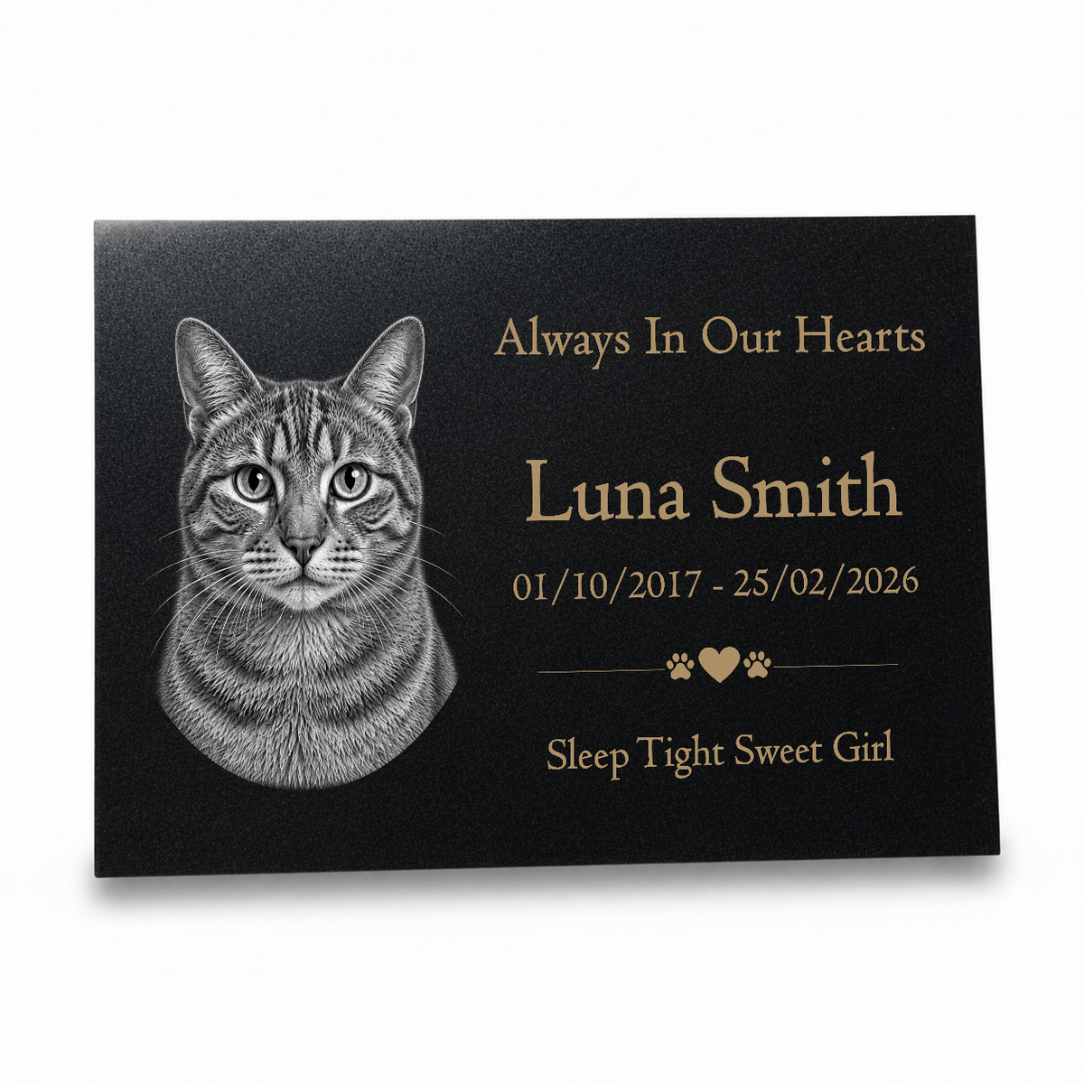 Cat Memorial Granite Photo Plaque