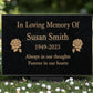Granite Memorial Plaque, Rose Design, Personalised Engraved Tribute