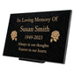 Granite Memorial Plaque, Rose Design, Personalised Engraved Tribute