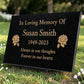 Granite Memorial Plaque, Rose Design, Personalised Engraved Tribute