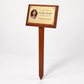 Personalised Mahogany Memorial Plaque on Stake, Photo Design