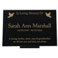 Granite Memorial Plaque, Dove Design, Personalised Engraved Tribute