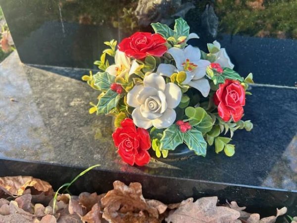 Christmas Flower Grave Vase