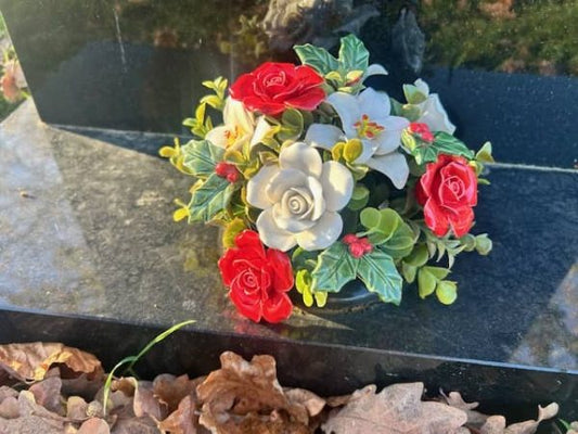 Christmas Flower Grave Vase
