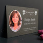 Photo Slate Memorial Plaque, Chrysanthemum, Add a Portrait & Personalised Text | 35×25cm (14×10”)