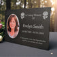 Photo Slate Memorial Plaque, Chrysanthemum, Add a Portrait & Personalised Text | 35×25cm (14×10”)