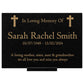 Granite Memorial Plaque, Crosses, Personalised, Stand Included