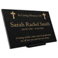 Granite Memorial Plaque, Crosses, Personalised, Stand Included