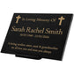 Granite Memorial Plaque, Crosses, Personalised, Stand Included