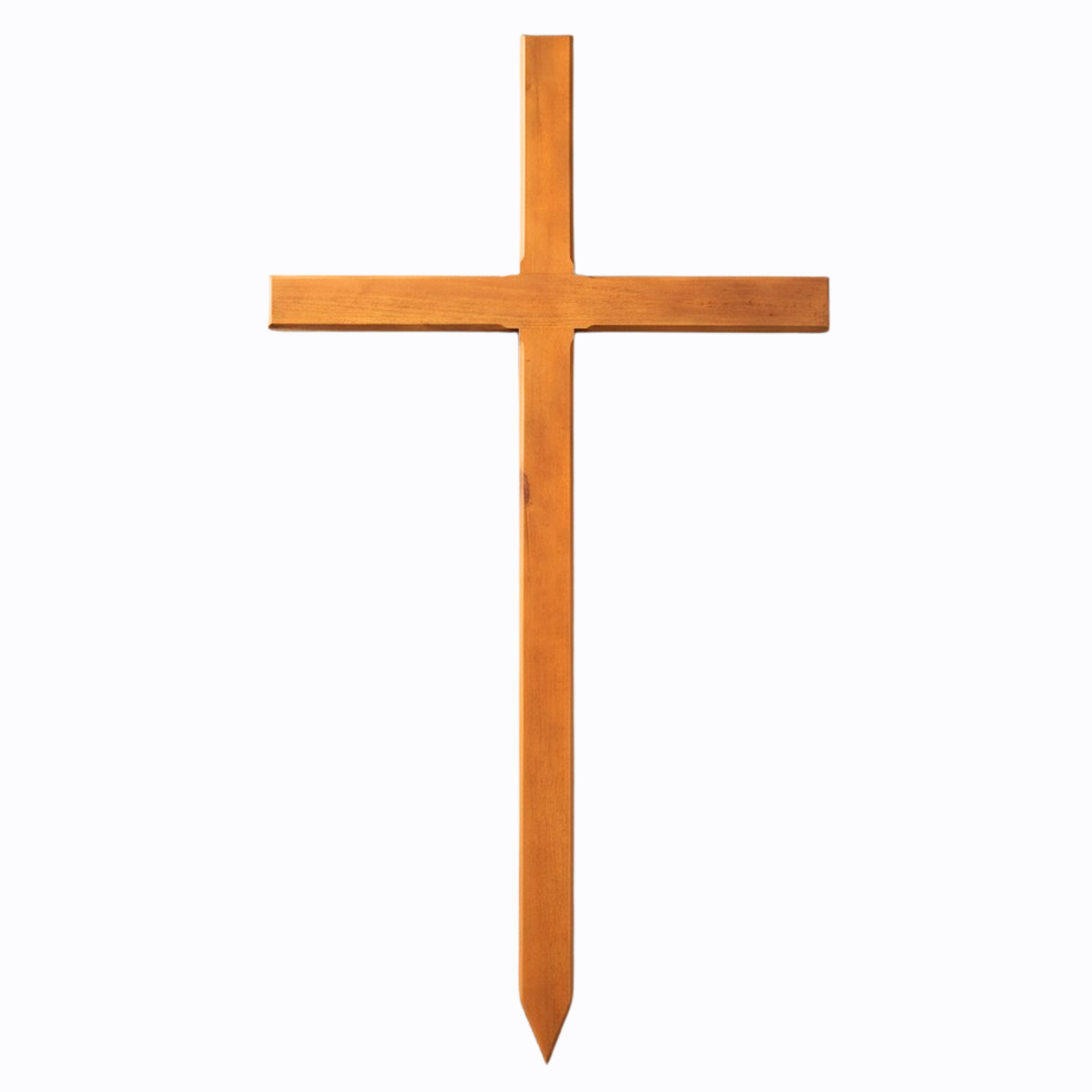 Personalised Mahogany Memorial Cross, Feather – Durable Wooden Grave Marker for Outdoor Use