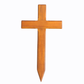 Personalised Mahogany Memorial Cross, Feather – Durable Wooden Grave Marker for Outdoor Use