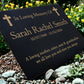 Granite Memorial Plaque, Crosses, Personalised, Stand Incluced