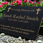 Granite Memorial Plaque, Crosses, Personalised, Stand Incluced