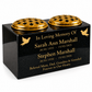Personalised Granite Double Memorial Vase – Two Names & Two Flower Holders 12x6x6 inches