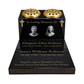 Double Vase & Tablet Granite Memorial, Two Portraits, Two Names, Crosses, Personalised Gold Engraving (18x12x8 inches, approx 43kg)