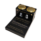Double Vase & Tablet Granite Memorial, Two Portraits, Two Names, Dove, Personalised Gold Engraving (18x12x8 inches, approx 43kg)