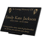 Granite Memorial Plaque, Daffodil Design, Personalised Engraved Tribute