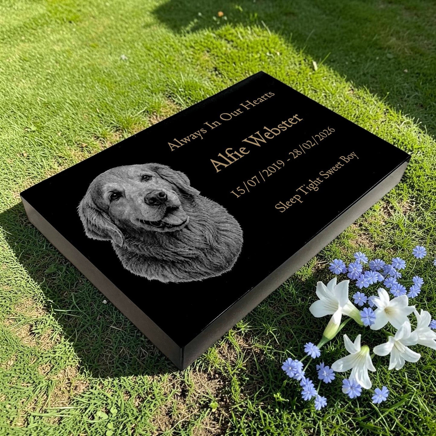 Dog Memorial Granite Photo Tablet
