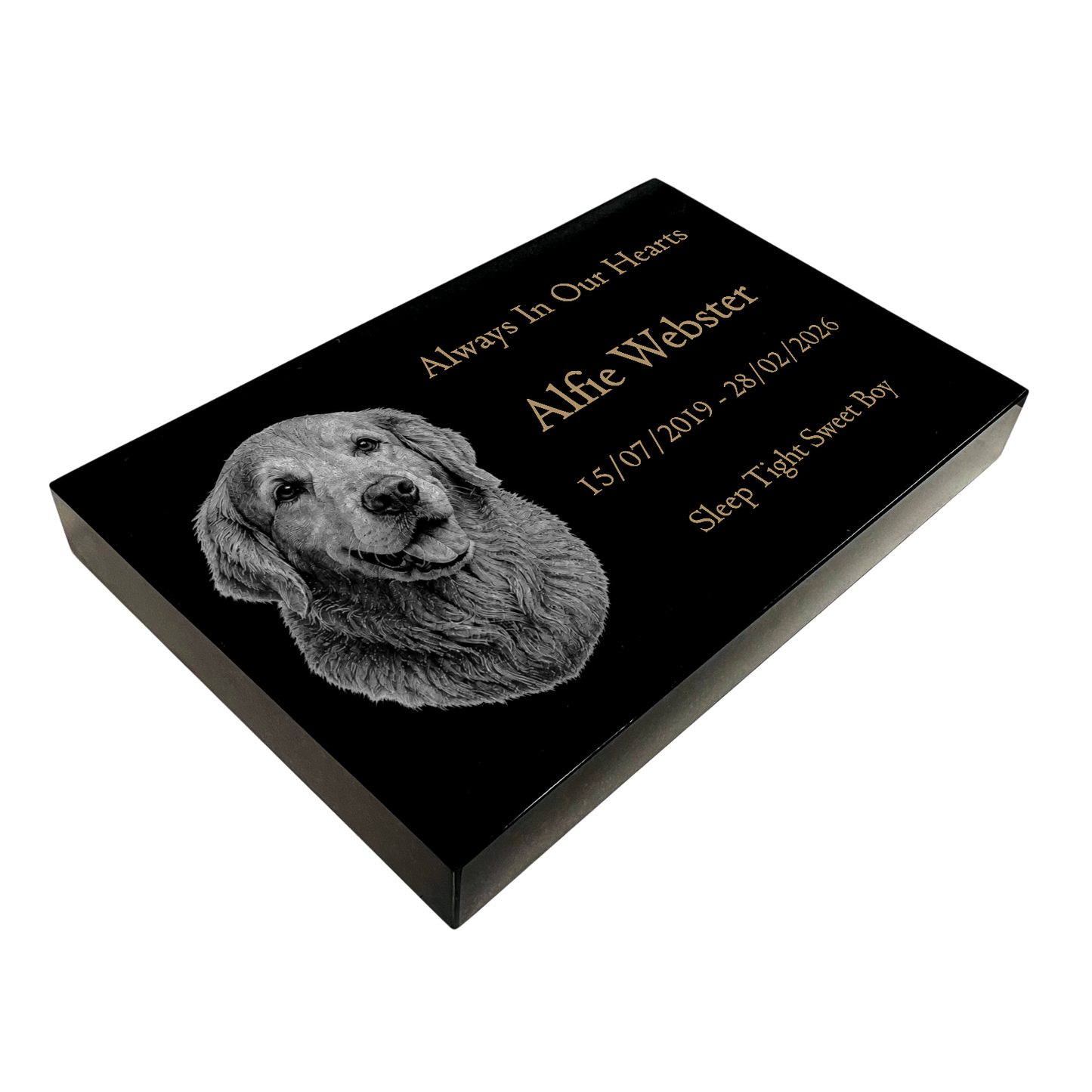 Dog Memorial Granite Photo Tablet