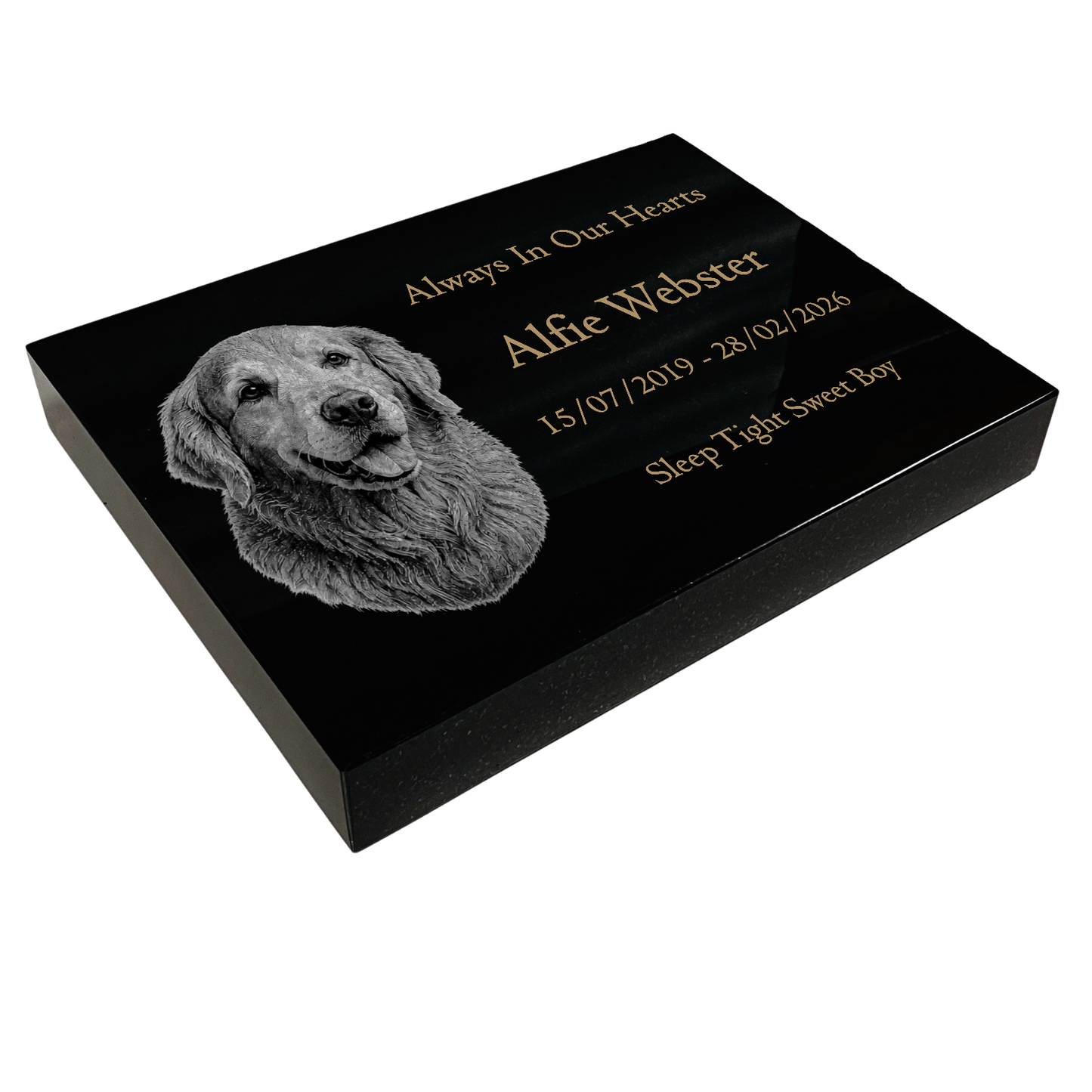 Dog Memorial Granite Photo Tablet