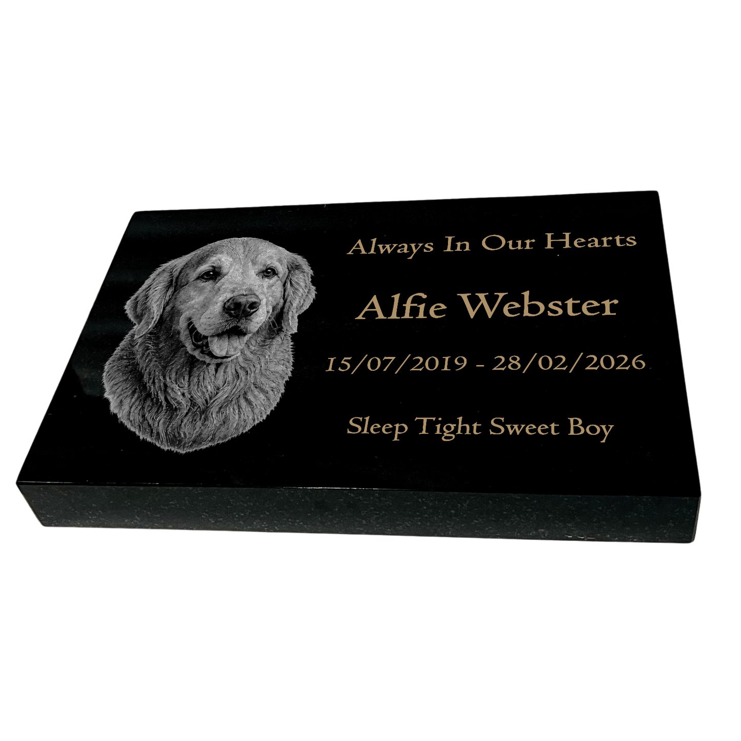 Dog Memorial Granite Photo Tablet