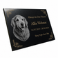 Dog Memorial Granite Photo Plaque - Floral Design