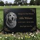 Dog Memorial Granite Photo Plaque - Floral Design
