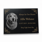 Dog Memorial Granite Photo Plaque - Floral Design