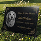 Dog Memorial Granite Photo Plaque - Floral Design