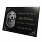 Dog Memorial Granite Photo Plaque - Floral Design