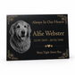 Dog Memorial Granite Photo Plaque - Floral Design
