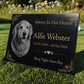 Dog Memorial Granite Photo Plaque - Floral Design