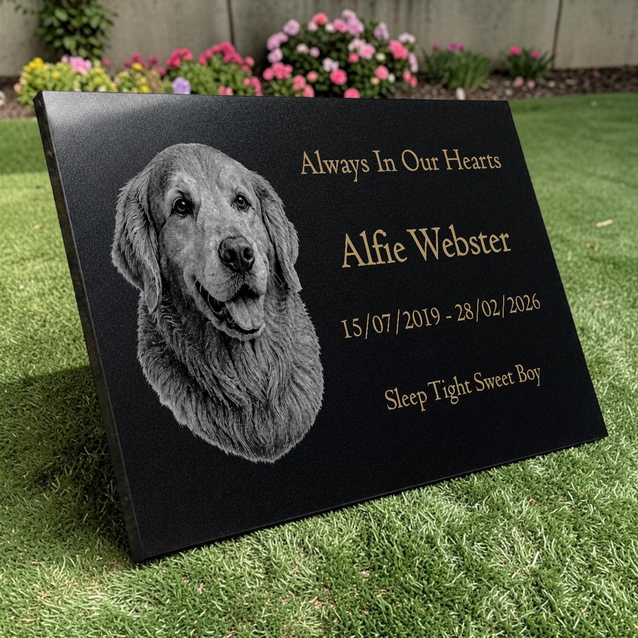 Dog Memorial Granite Photo Plaque