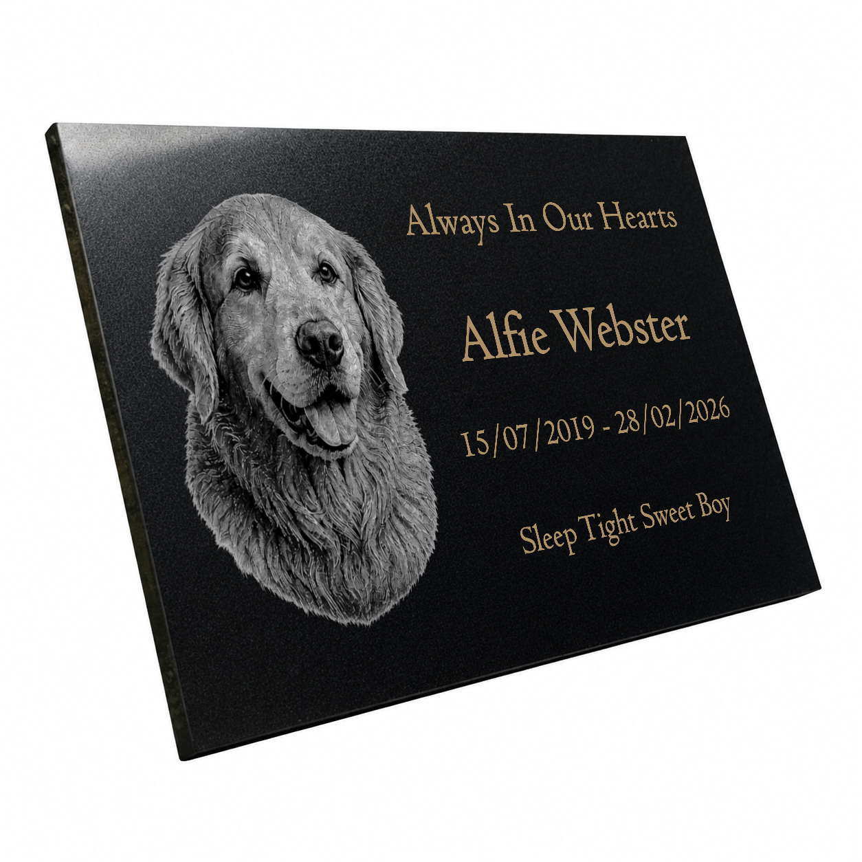 Dog Memorial Granite Photo Plaque