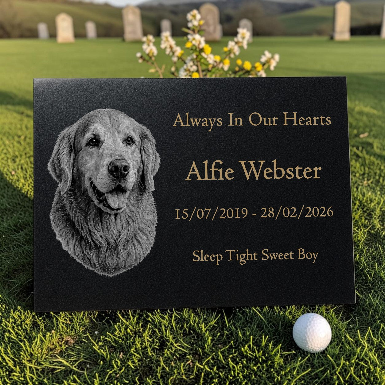 Dog Memorial Granite Photo Plaque