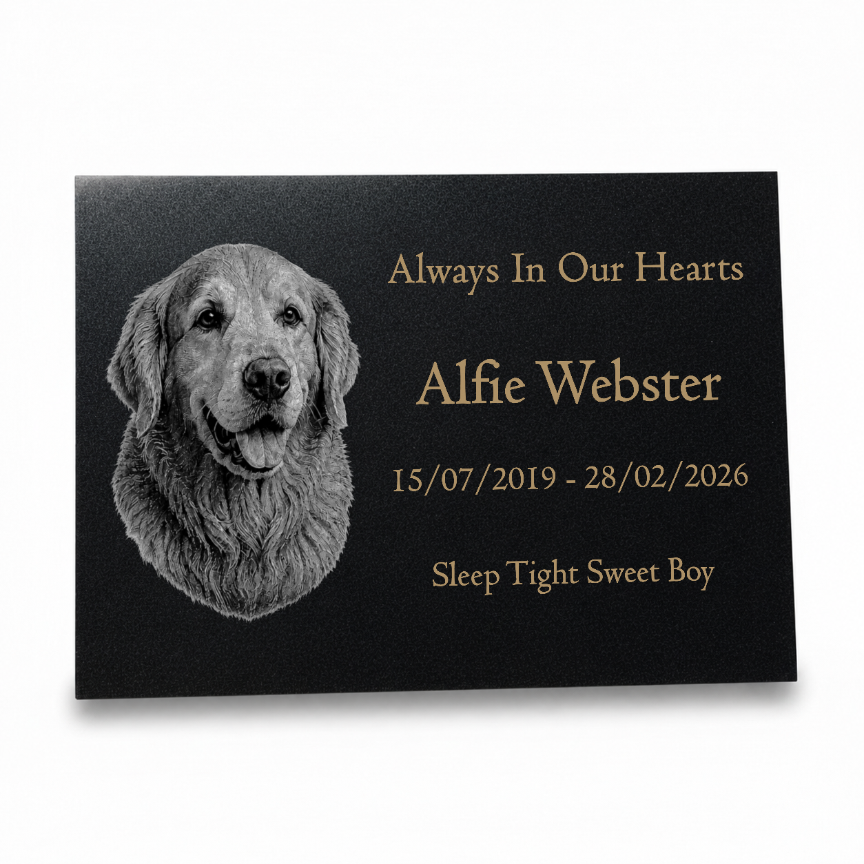 Dog Memorial Granite Photo Plaque