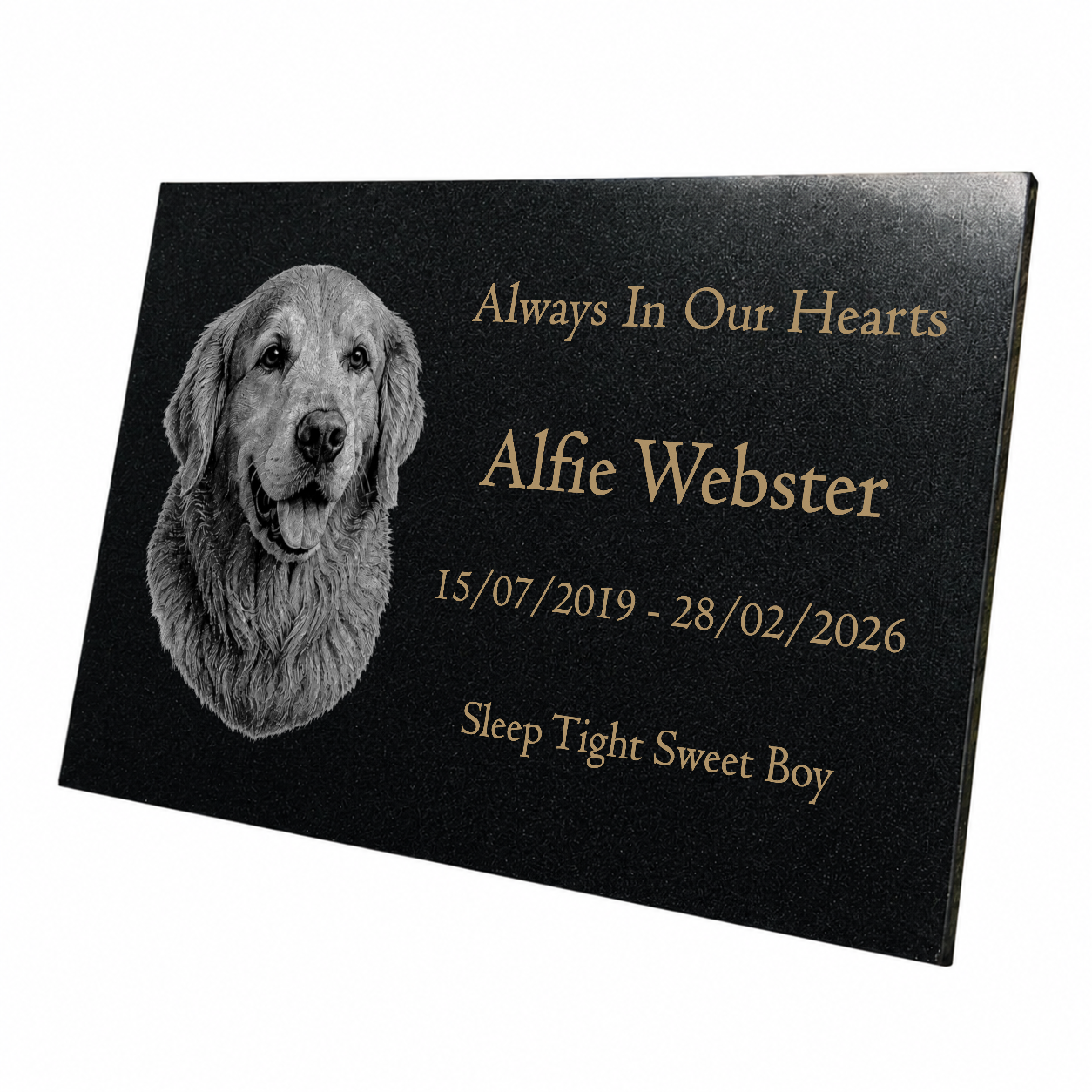 Dog Memorial Granite Photo Plaque