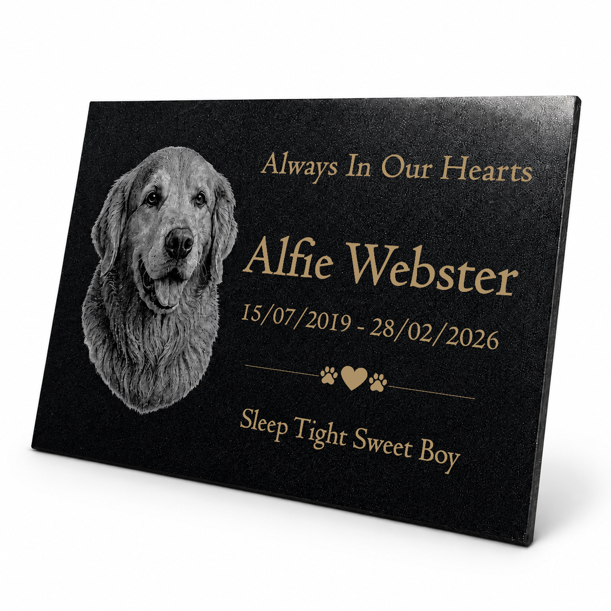 Dog Memorial Granite Photo Plaque