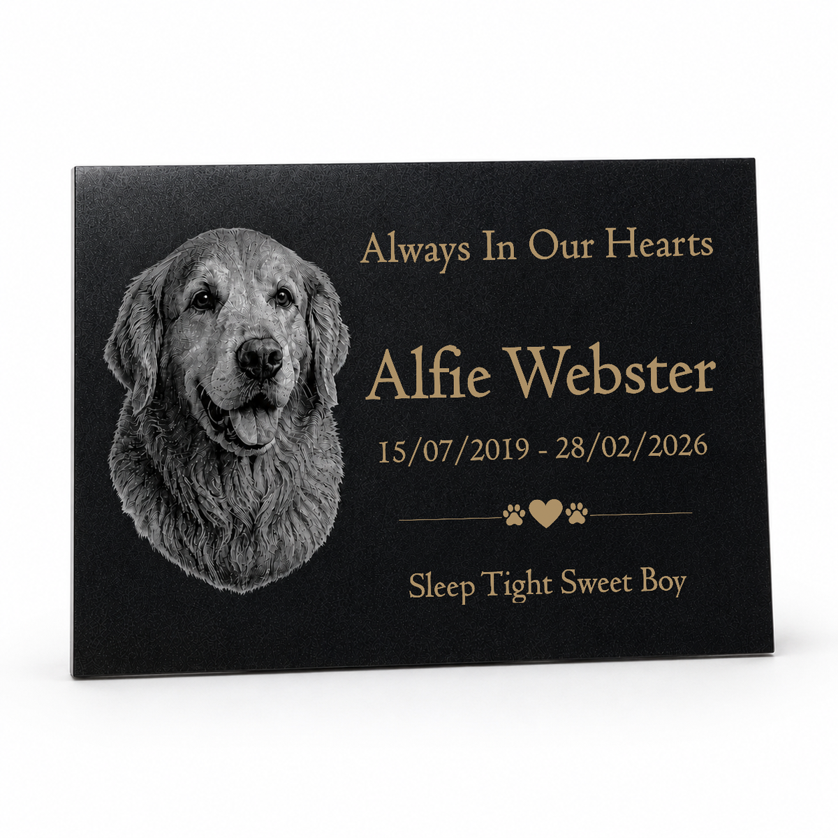 Dog Memorial Granite Photo Plaque