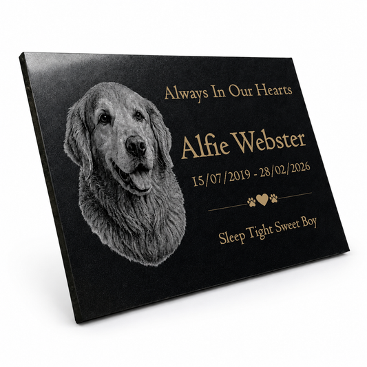Dog Memorial Granite Photo Plaque