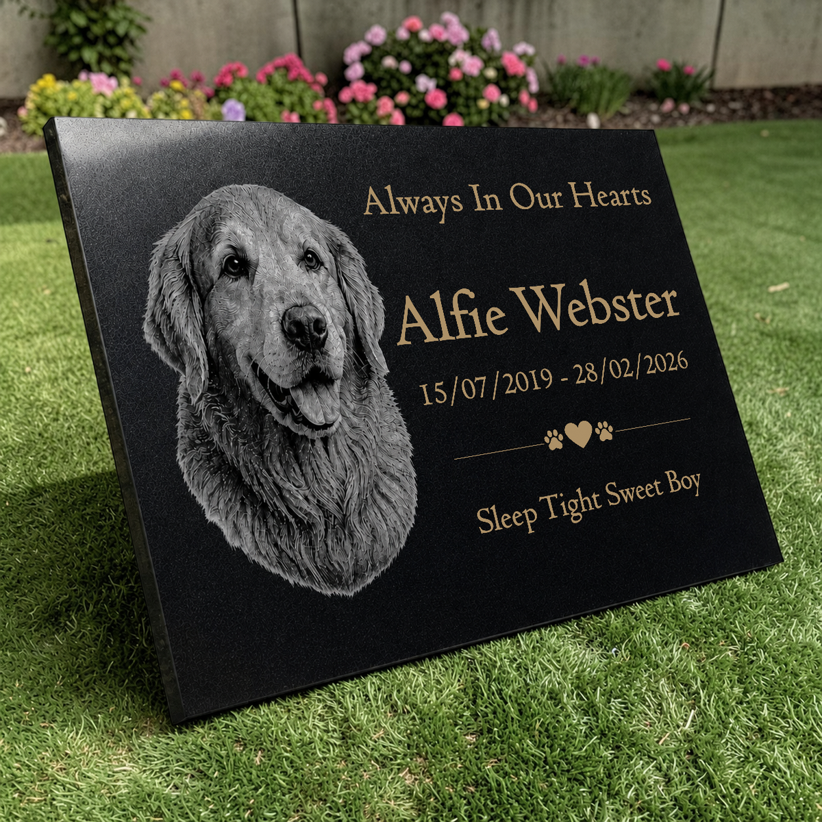 Dog Memorial Granite Photo Plaque