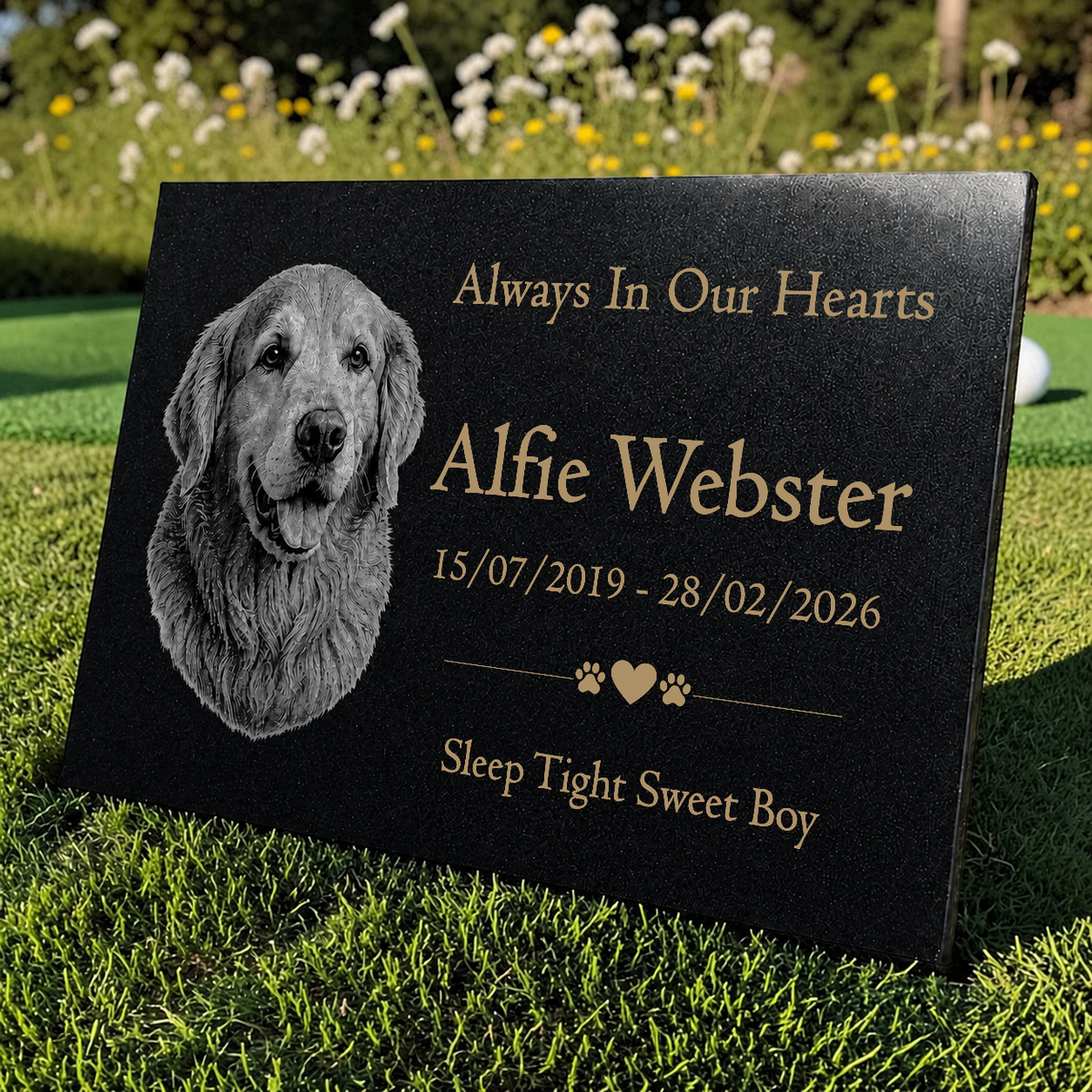 Dog Memorial Granite Photo Plaque