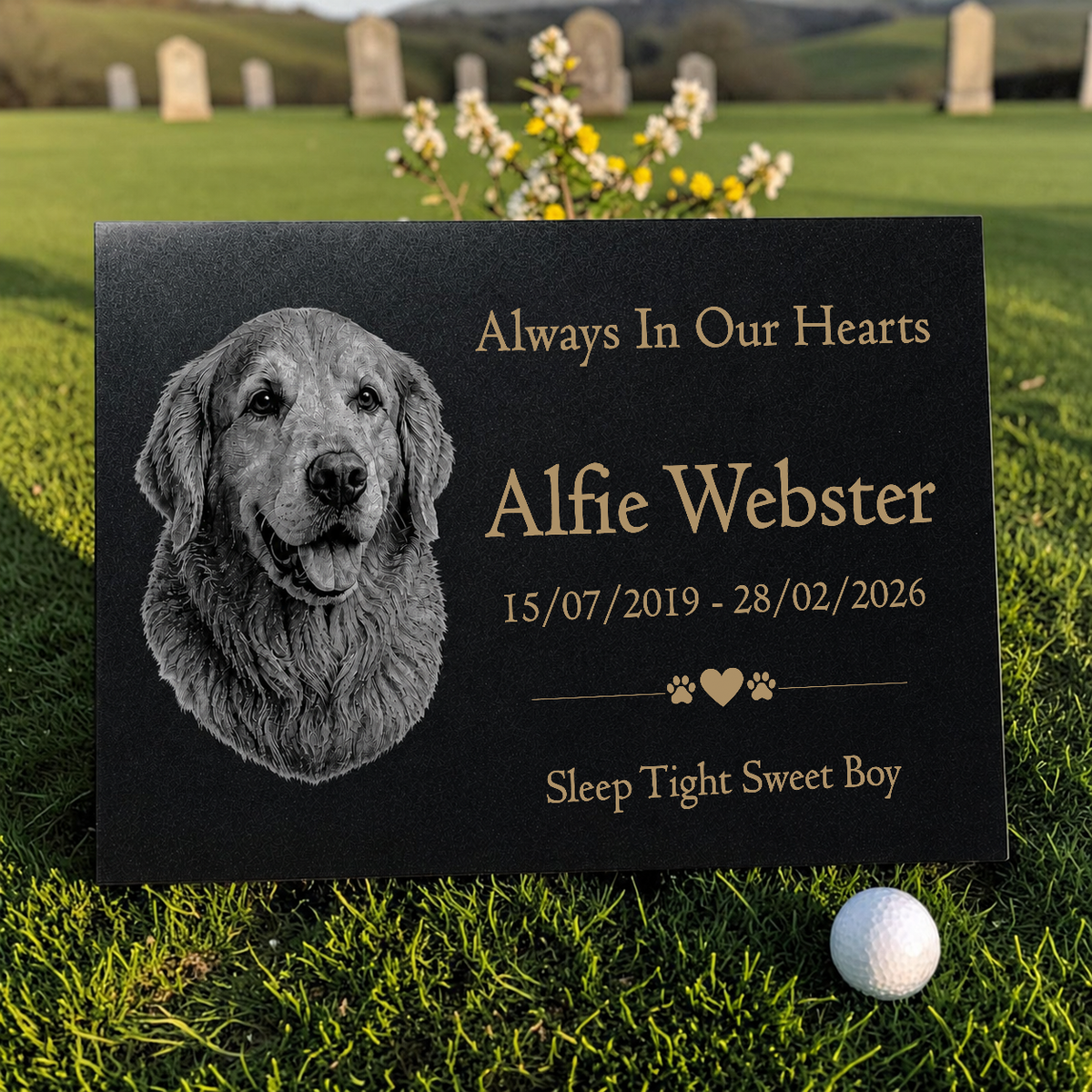 Dog Memorial Granite Photo Plaque