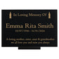 Granite Memorial Plaque, Candle, Stand Included