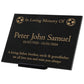 Granite Memorial Plaque, Football Design, Personalised Engraved Tribute