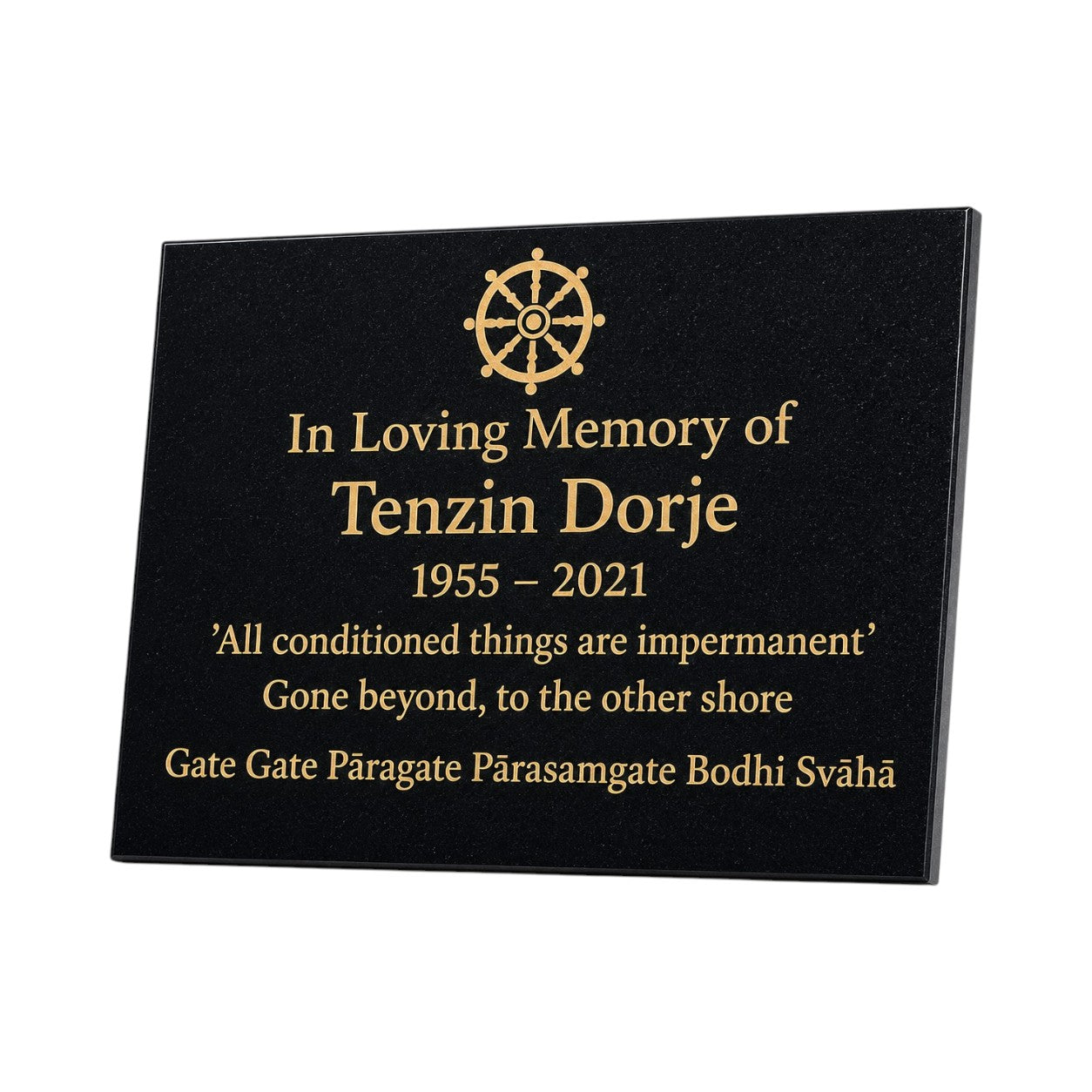 Personalised Granite Memorial Plaque with Stand - Built To Last Forever Buddhist