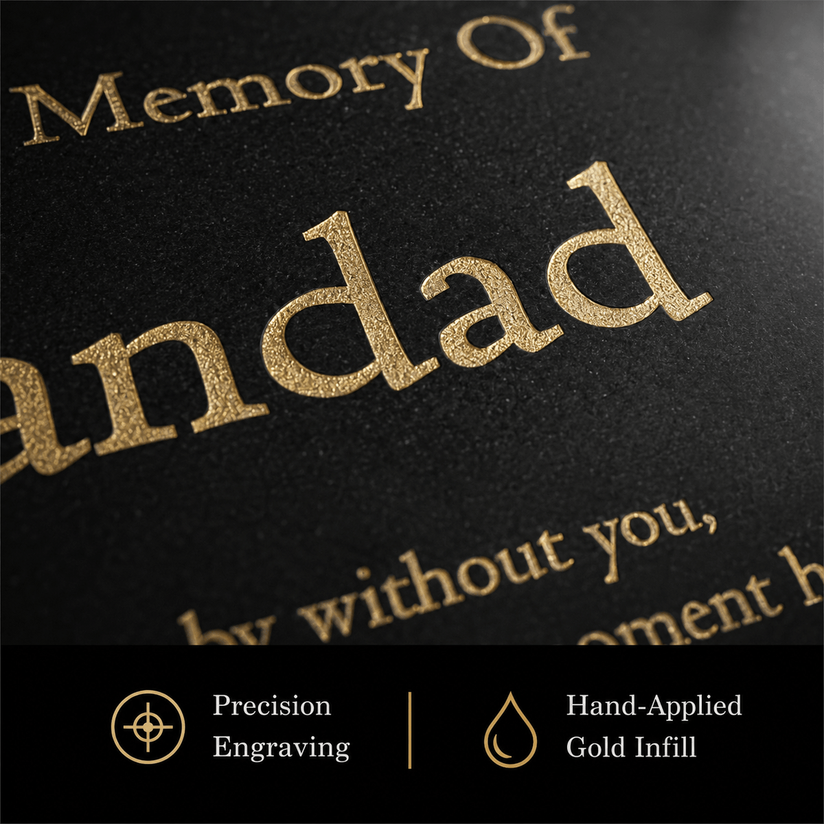 Granite Memorial Plaque, Personalised Engraved Tribute