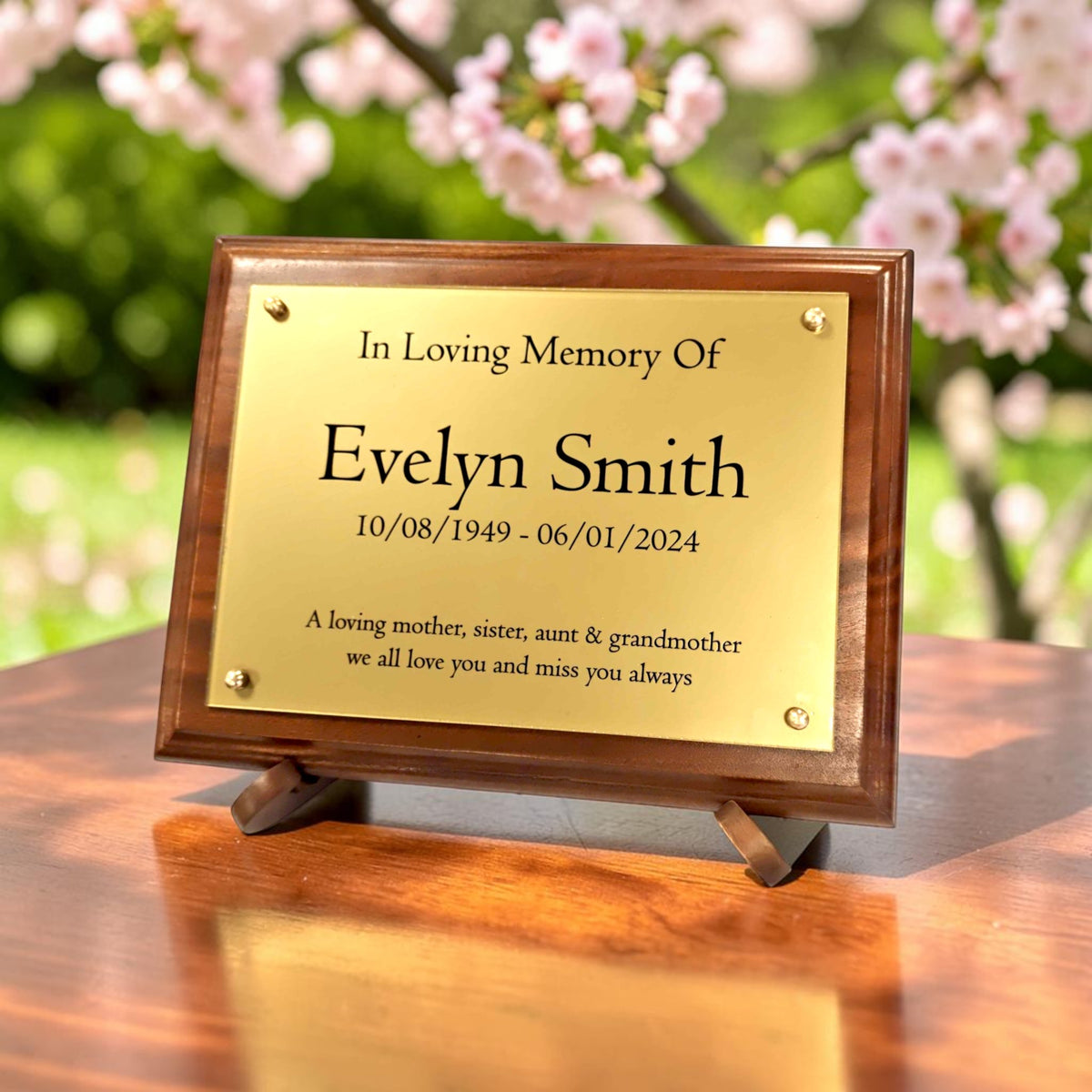 Personalised Acrylic Memorial Plaque