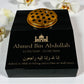 Black Granite Sloping Memorial Desk with Vase – Islamic Design 2, Free Gold Engraving, 12x10x4"